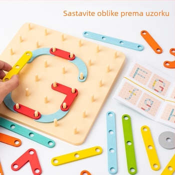 Drveni 3D puzzle stupac – edukativna igračka za djecu 4–6 godina, slaganje ilustracija i ploča