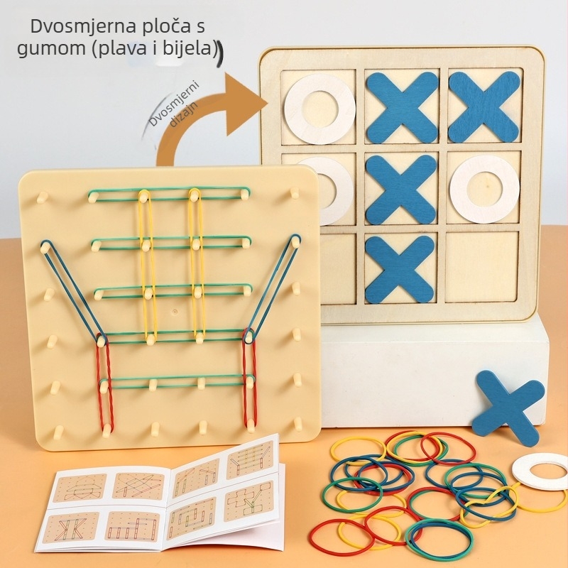 Drveni 3D puzzle stupac – edukativna igračka za djecu 4–6 godina, slaganje ilustracija i ploča