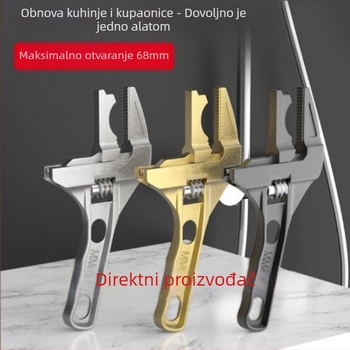 Ključ za kupaonicu za vodovod, podesivi, aluminijski legura, novi kineski stil
