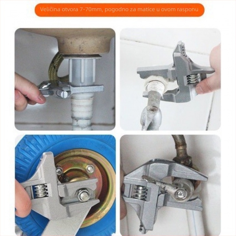 Ključ za kupaonicu za vodovod, podesivi, aluminijski legura, novi kineski stil