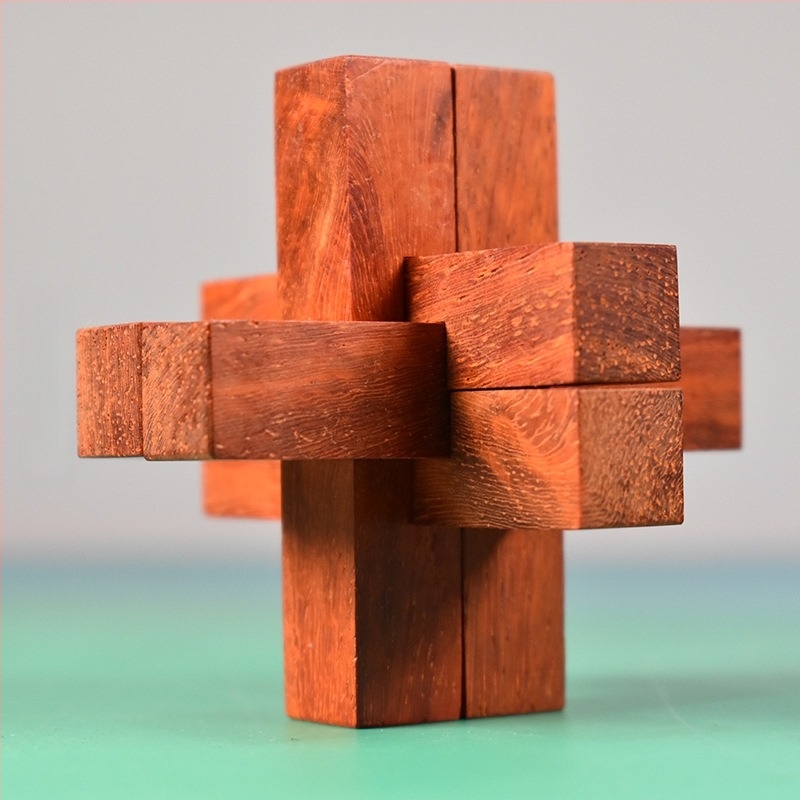 Drveni Kongming/Luban zaključavanje puzzle – edukativna igra za otključavanje Sedum Craft, uzrast 15–35 godina