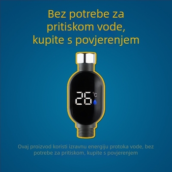 Tuš termometar za vodu s digitalnim zaslonom | Vodootporan | Za kupanje beba | Materijal: ABS