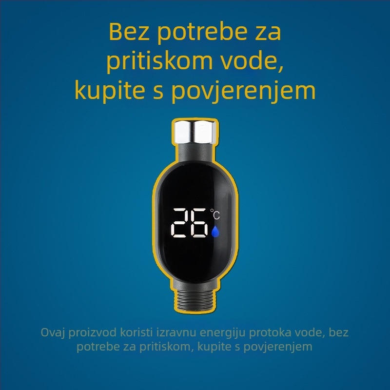 Tuš termometar za vodu s digitalnim zaslonom | Vodootporan | Za kupanje beba | Materijal: ABS
