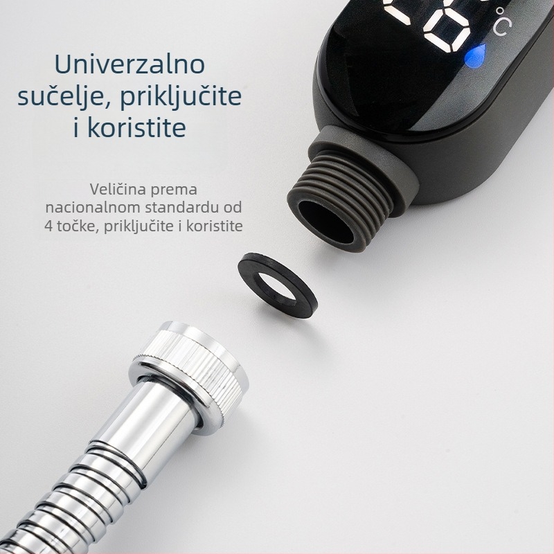 Tuš termometar za vodu s digitalnim zaslonom | Vodootporan | Za kupanje beba | Materijal: ABS