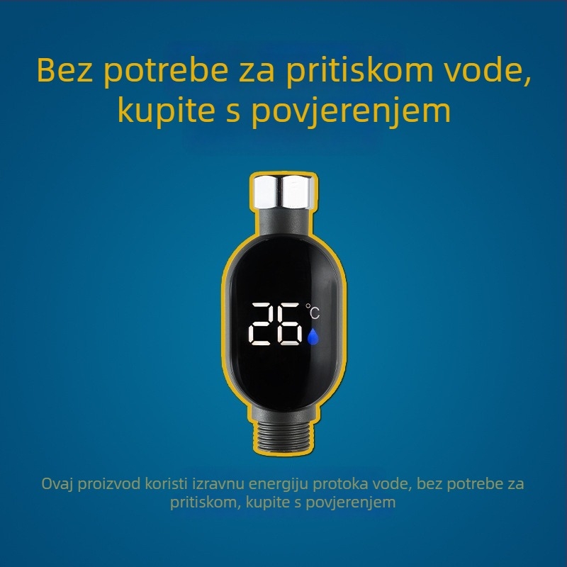 Tuš termometar za vodu s digitalnim zaslonom | Vodootporan | Za kupanje beba | Materijal: ABS