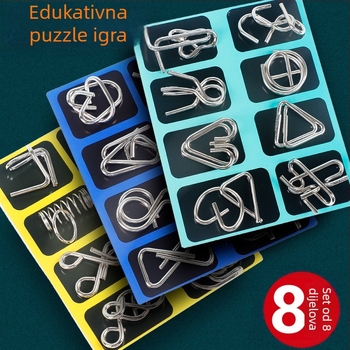 Metalni puzzle od osam dijelova za otvaranje prstena