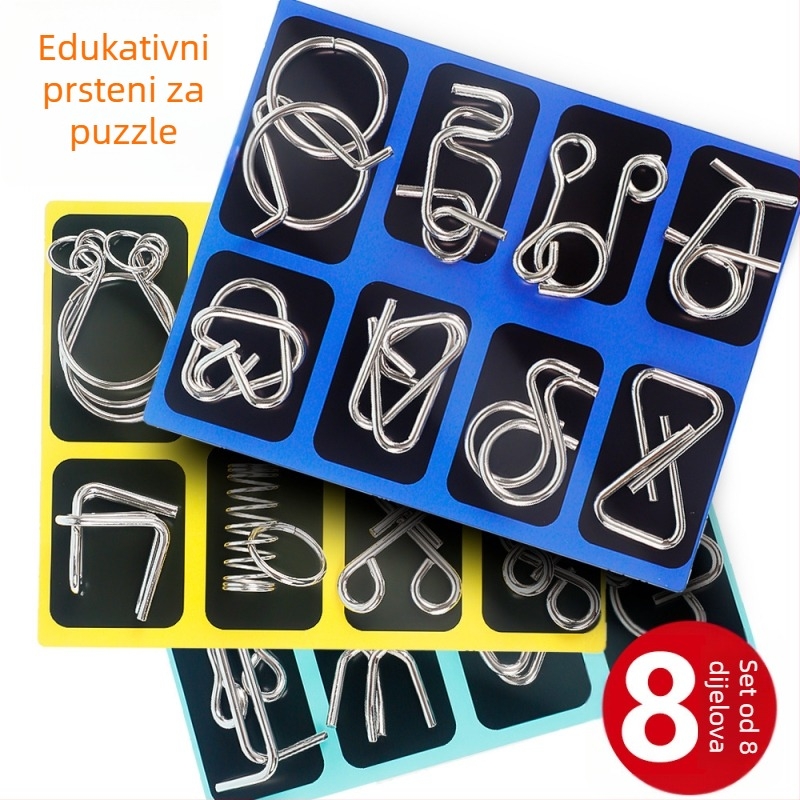 Metalni puzzle od osam dijelova za otvaranje prstena