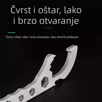 Nehrđajući čelični alat za otvaranje kanti — višestruki ključ za otvaranje poklopaca kanti za boje i plastične kante (ručno)