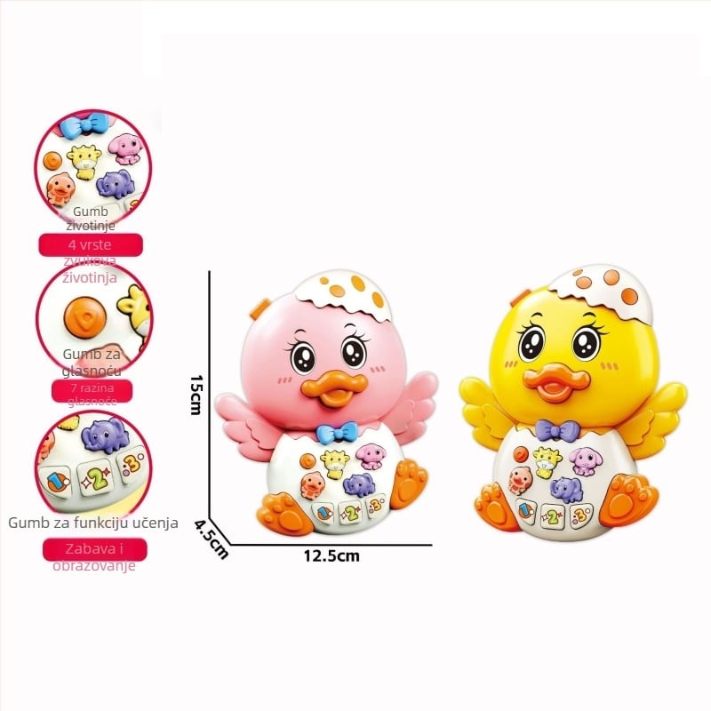 Interaktivna priča mašina za djecu u obliku sove sa svjetlima i zvukom — električna, napajanje baterijama, interaktivna, podržava emocionalni i vizualni razvoj