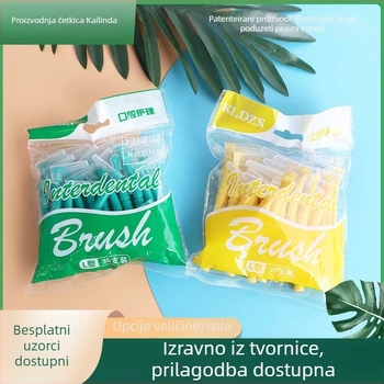 Interdentalna četkica u obliku L, jednokratna, s mekim vlaknima, za odrasle, marka KLDZS