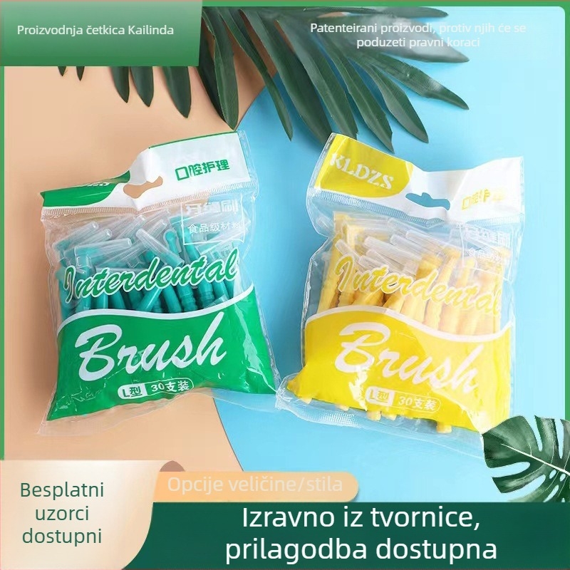 Interdentalna četkica u obliku L, jednokratna, s mekim vlaknima, za odrasle, marka KLDZS