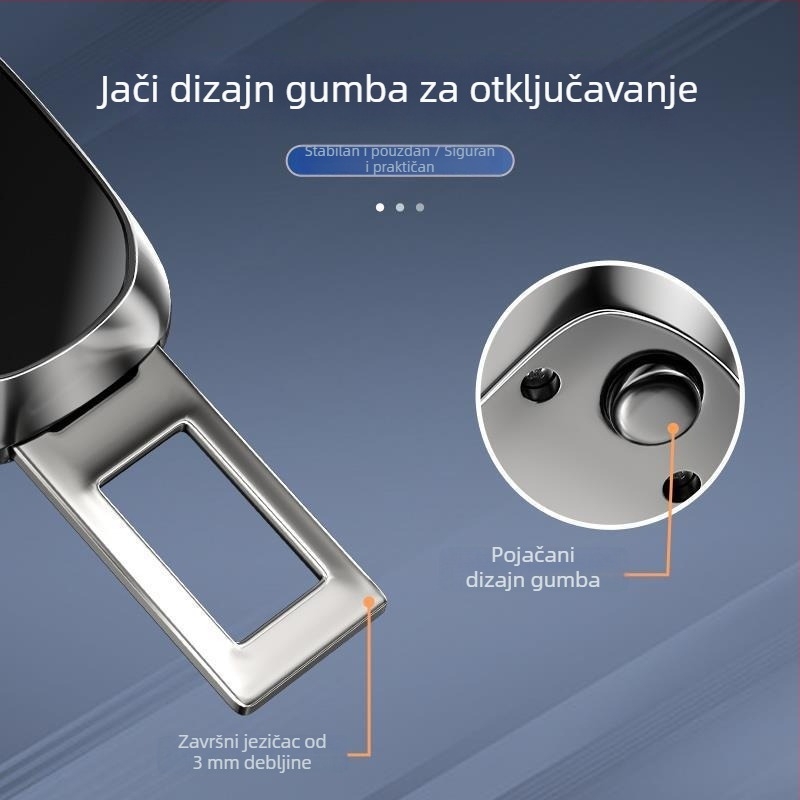 Univerzalna auto sigurnosna kopča, cinkova legura, model 3908, prilagodljiva s logotipom