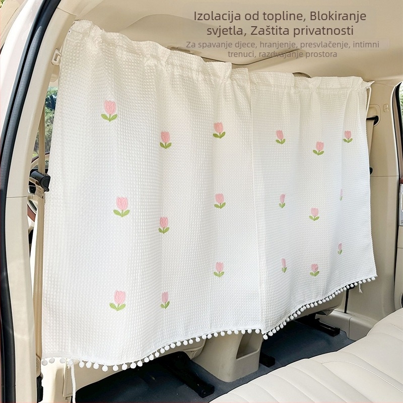 Feather cen automobilska zavjesa za privatnost od waffle tkanine, poluprozirna, universalna kompatibilnost, tip uvlačenja, mogućnost prilagodbe
