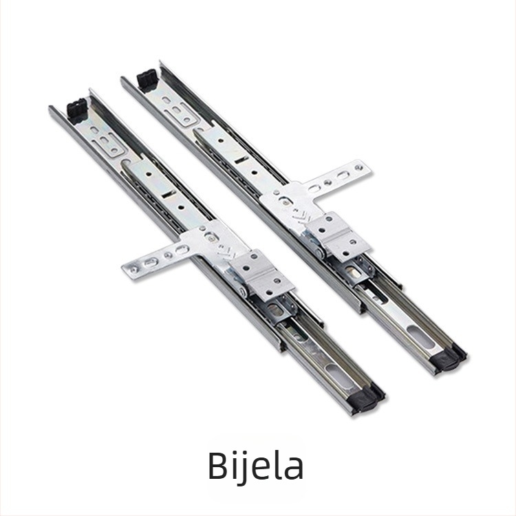 Trostruka ogledalna tračnica za garderobu, rotirajući klizni vodilica, tihi ogledalni vodilica — željezo, elektroplatinirani završetak, model BLYS-1408, moderan minimalistički stil