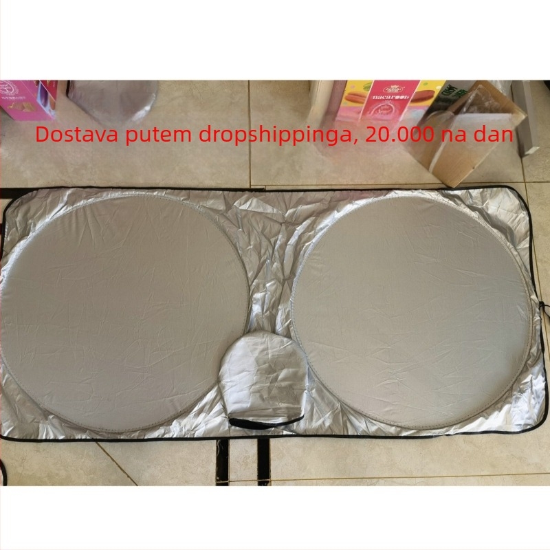 Automobilsko sjenilo za sunce sa srebrnom premazom tkanine, teleskopskim montažom, univerzalni model, jednostavan stil