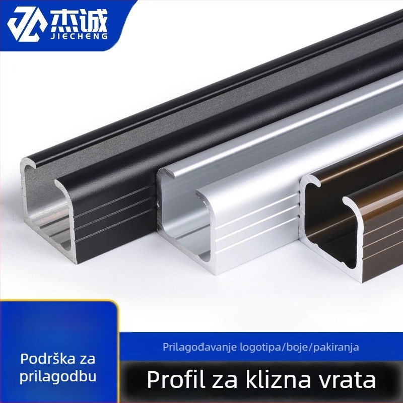 Šina za klizna vrata - aluminijska legura, završna elektroplating, model: Hanging Wheel Rail, brend Jiecheng, moderni minimalistički stil