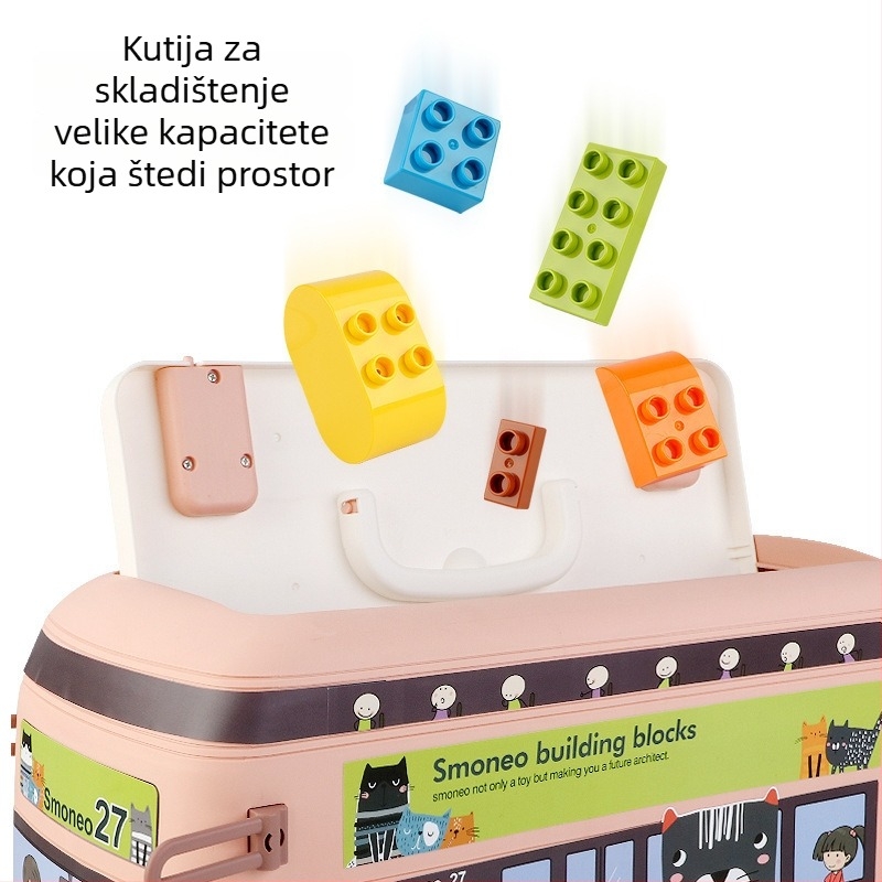 Građevinski blokovi velikih dijelova – glazbena funkcija, baterijsko napajanje, DIY, ABS plast, 50–100 komada