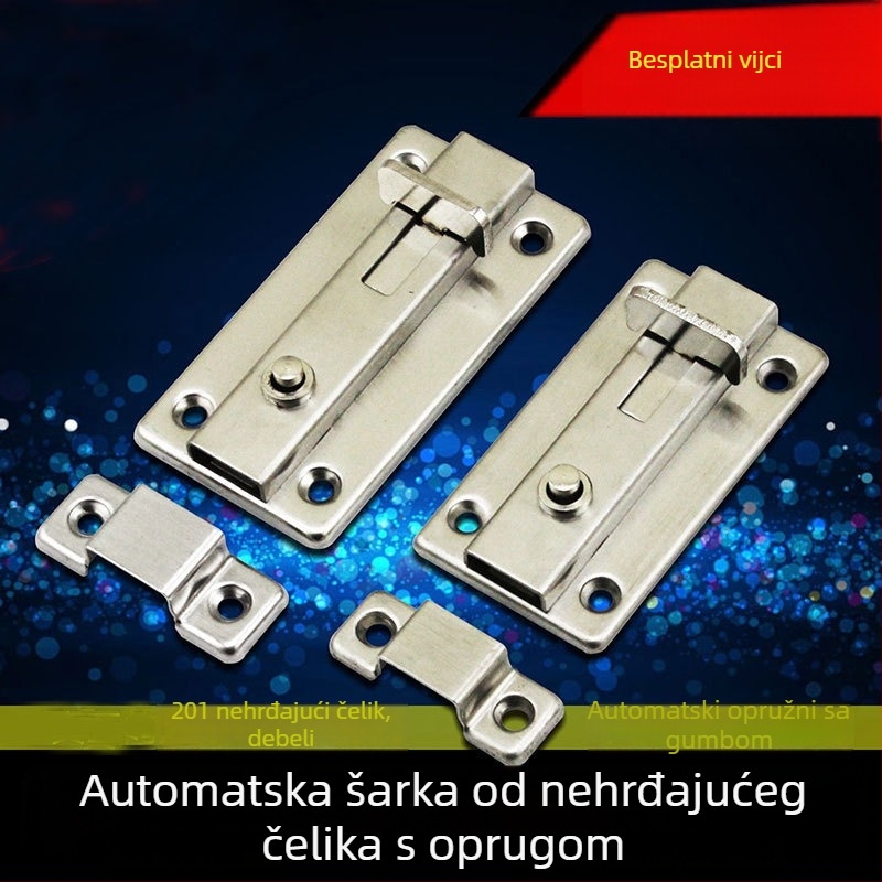 Automatska opruga brava za vrata od nehrđajućeg čelika, Gurui, moderni minimalistički stil, elektroplatirani završetak