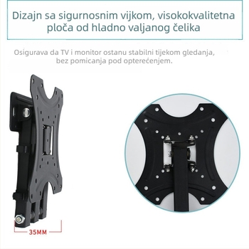 Univerzalni zidni nosač za televizor 32–55 inča, okretno teleskopski ram, model P4s
