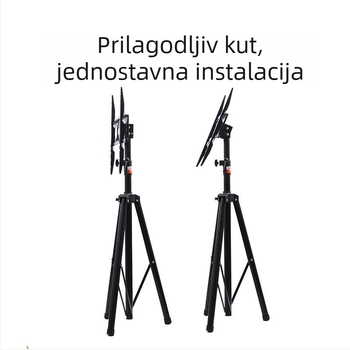 Stalak za TV na podu s okretljivim nosačem – Mehaničko upravljanje, teret preko 15 kg, kompatibilan s montažom na zid