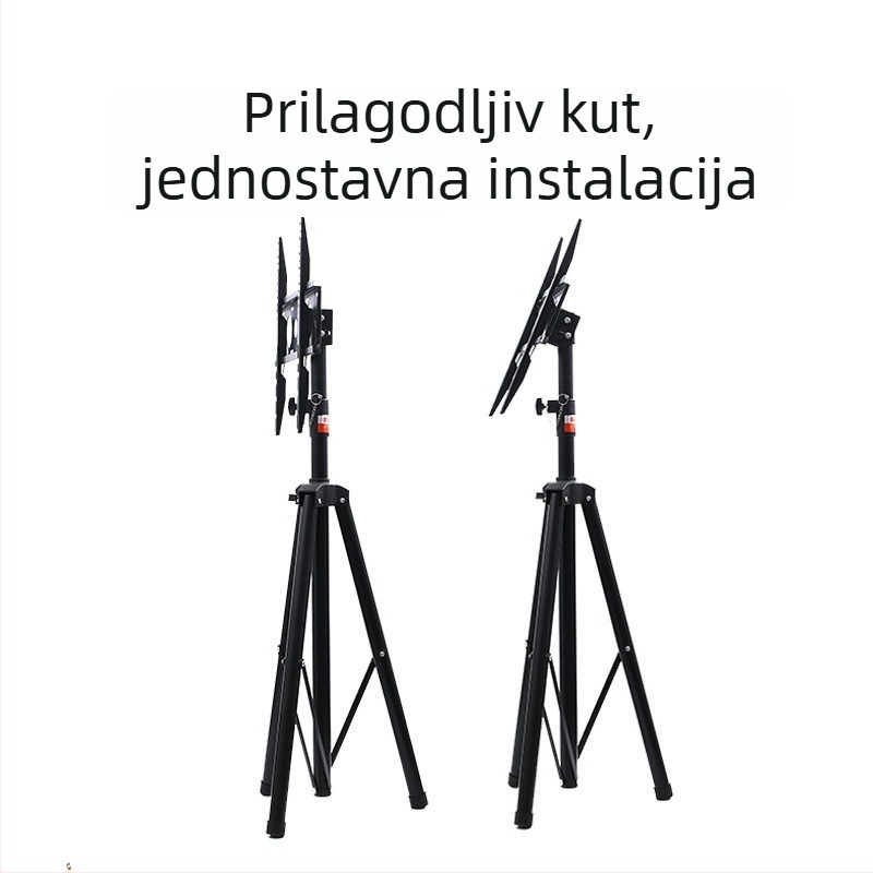 Stalak za TV na podu s okretljivim nosačem – Mehaničko upravljanje, teret preko 15 kg, kompatibilan s montažom na zid
