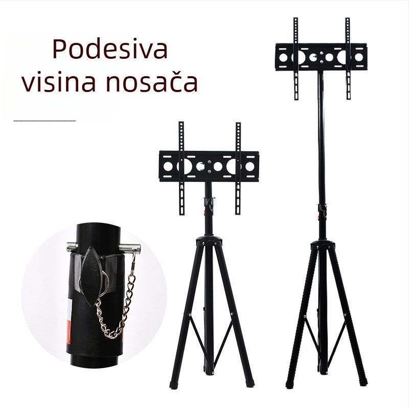 Stalak za TV na podu s okretljivim nosačem – Mehaničko upravljanje, teret preko 15 kg, kompatibilan s montažom na zid