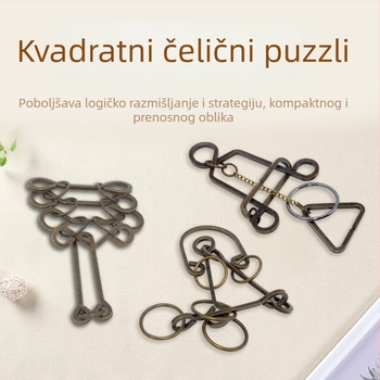 Puzle s devet veza – Mystery House, metalni materijal; rješavanje prstena i brava; vježbanje strpljenja; DIY moguć; prilagodba; uzrast 7–14.