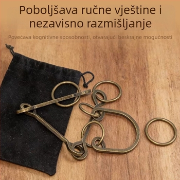 Puzle s devet veza – Mystery House, metalni materijal; rješavanje prstena i brava; vježbanje strpljenja; DIY moguć; prilagodba; uzrast 7–14.