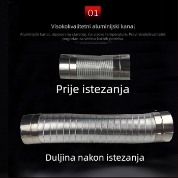 Teleskopska aluminijska cijev za ispušni kanal plinskog bojlera