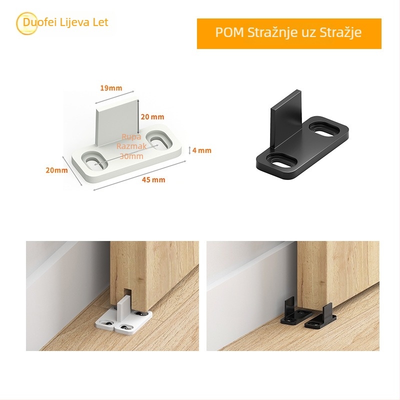 Zuo Fei POM pendulum stop za barn door šinu — Materijal POM, Model POM Pendulum Stop, Licencirana privatna oznaka, Bez prilagođavanja