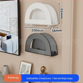 Zidni držač za usmjerivač i set-top kutiju, od kovanog željeza, moderan minimalistički dizajn, jednodijelan zidni nosač, spavaća soba/dnevna soba skladištenje