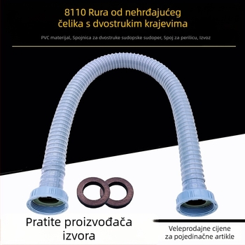 Dvostrano spojno crijevo za sudoper, PVC, za dvostruku sudoperu