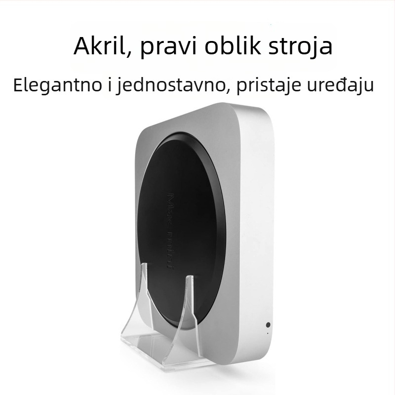 Akrilni stolni držač za Mac mini (2010–2020), ruter i TV kutija, težina 120 g, uključuje držač i četiri protuklizne podloške