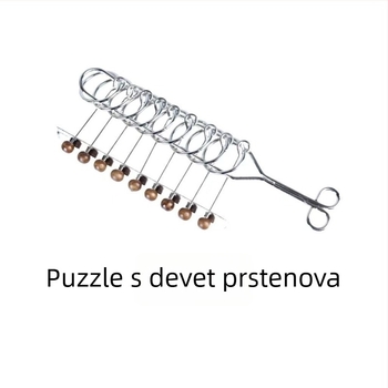 Puzzle s devet složenih prstena – plast, veliki set, igra za otključavanje, za uzrast 14+