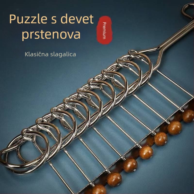 Puzzle s devet složenih prstena – plast, veliki set, igra za otključavanje, za uzrast 14+
