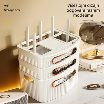 Stolni stalak za optički modem, bežični usmjerivač i set‑top kutije | plastika | šest slojeva | za dnevni boravak