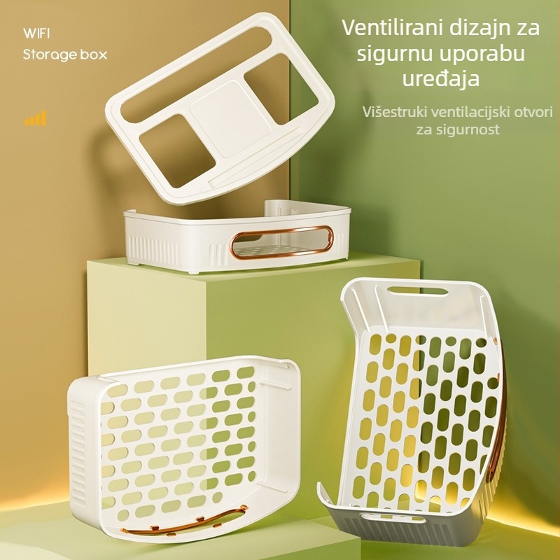 Stolni stalak za optički modem, bežični usmjerivač i set‑top kutije | plastika | šest slojeva | za dnevni boravak