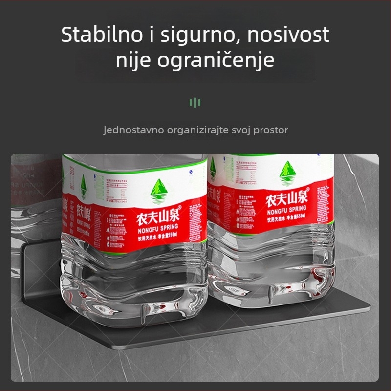 Nosač/polica za ruter za zidno montažu ljepilom, aluminijski materijal, 1 sloj, moderni minimalistički dizajn za WiFi uređaje i set-top box