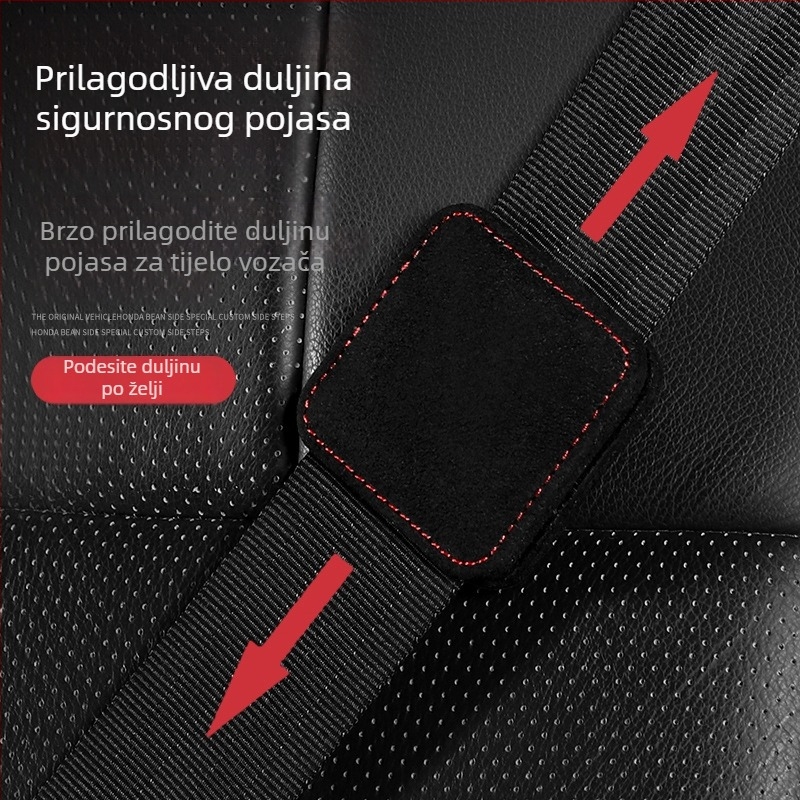 Proširivač sigurnosnog pojasa za automobil od velura, model F0SD1, marka YJ; ispisano logo; licencirana privatna etiketa; porijeklo Guangzhou