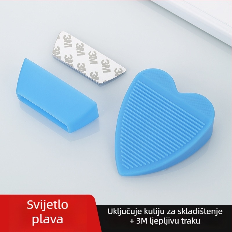 Srcolni PVC dverni limiter - pokretni, postavljen na pod, s kutijom za pohranu, za drvena vrata