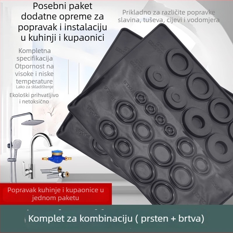 Gumeni set za popravak kuhinjske slavine – O-prsten, rotirajuće brtvilo, skup brtvila 4–6 komada