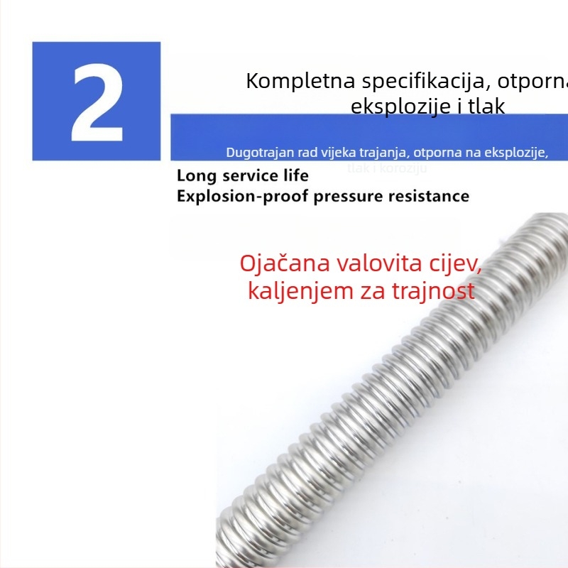 Nerđajući čelik valovito odvodno crijevo za umivaonik — moderan stil