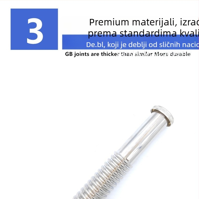Nerđajući čelik valovito odvodno crijevo za umivaonik — moderan stil