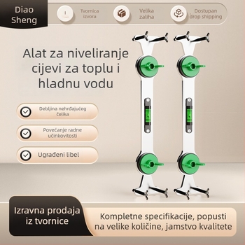 Nerđajući čelik: pozicionator cijevi hladne i tople vode s držačem miješalnog ventila — moderni tuš set