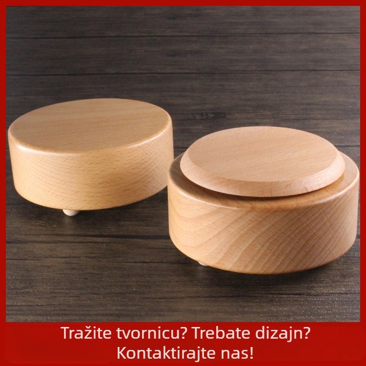 DIY baza za glazbenu kutiju – bukovo drvo, modern minimalistički stil, geometrijski ukras, pogodno za uređenje doma