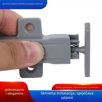 Snap-in kvaka za ormarske vrata, plastična, model T6, za vrata i ladice namještaja