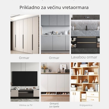 Snap-in kvaka za ormarske vrata, plastična, model T6, za vrata i ladice namještaja