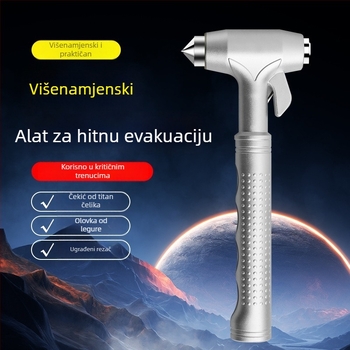 Automobilski sigurnosni čekić, višestruki alat za bijeg, rušilac stakla automobila, ABS + tungsten steel, težina 187 g, podrijetlo Zhejiang, Ming che zhi bao