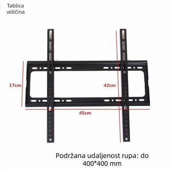 Univerzalni zidni nosač za televizor 26-65 inča, ojačani integrirani dizajn, razmak rupa za montažu 40 cm, zidni nosač za LCD monitor