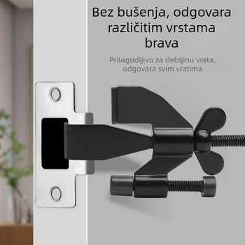 Stoper za vrata u obliku leptira, zidni, bez bušenja, ručno upravljanje, materijal: cinkova legura i željezo